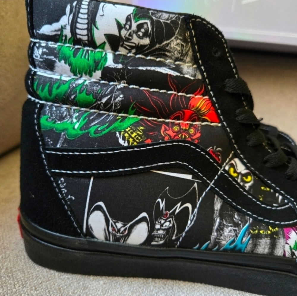 Vans Black High-Top Sneakers with Multicolor Graphic - Picture 9 of 12